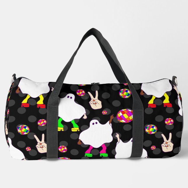 disco halloween african ghost black  duffle bag (Front)