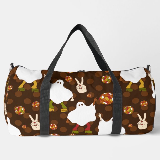 disco halloween african ghost brown duffle bag (Front)