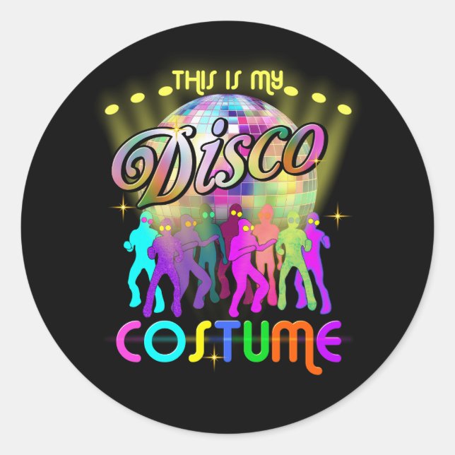 Disco Halloween Costume Art 70S 80S Party Disco Lo Classic Round Sticker (Front)