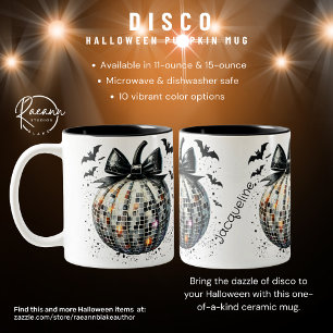 Disco Halloween Pumpkin Ceramic Mug