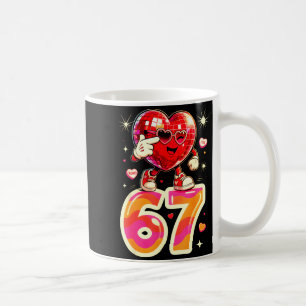 Disco Heart Six Seven 67 Meme Valentines Day Kids Coffee Mug