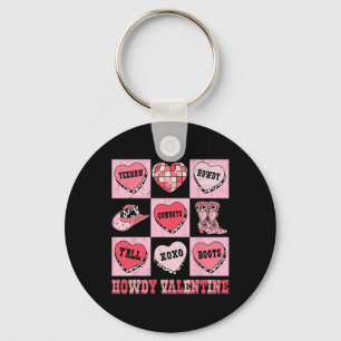 Disco Howdy Valentine Cowboy Heart Rodeo Texas Wes Key Ring