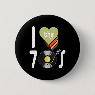 Disco I Love 70's Ball Retro Music Vintage Tees 6 Cm Round Badge