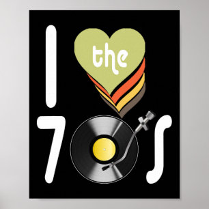 Disco I Love 70's Ball Retro Music Vintage Tees Poster