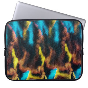 Disco Ikat Pattern. Coloured Dirty Art Background. Laptop Sleeve