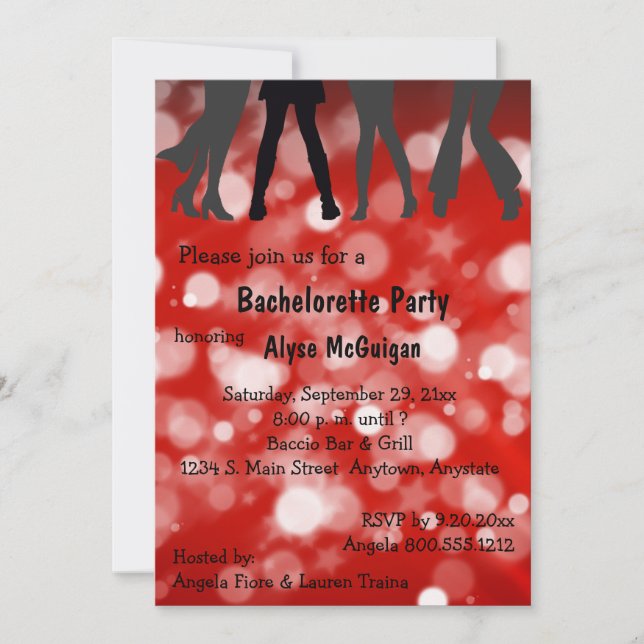 Disco Inferno Bachelorette Party Invitation (Front)