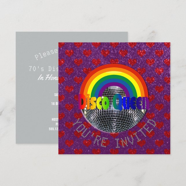 Disco Just Dance Party | Retro 70s Disco Birthday Invitation (Front/Back)