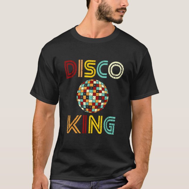 Disco King Mens Distressed Dance 70s 80s T-Shirt (Front)
