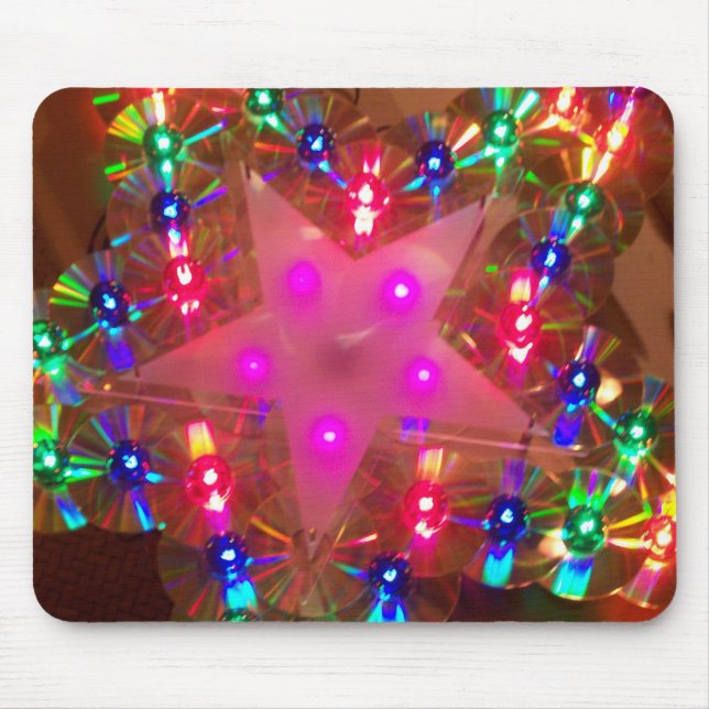 Disco Lights Star Mouse Mat (Front)
