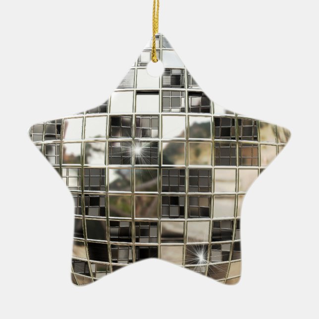 Disco Mirrorball Star Ornament (Front)