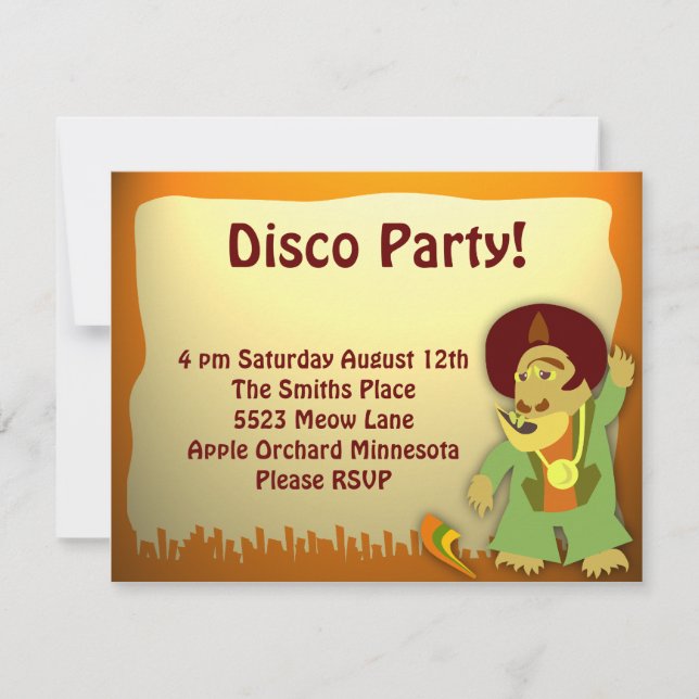 Disco Monster Groove Party Invitation (Front)