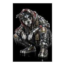 Disco Mosaic Dog Poster | Modern Wall Art for Dog