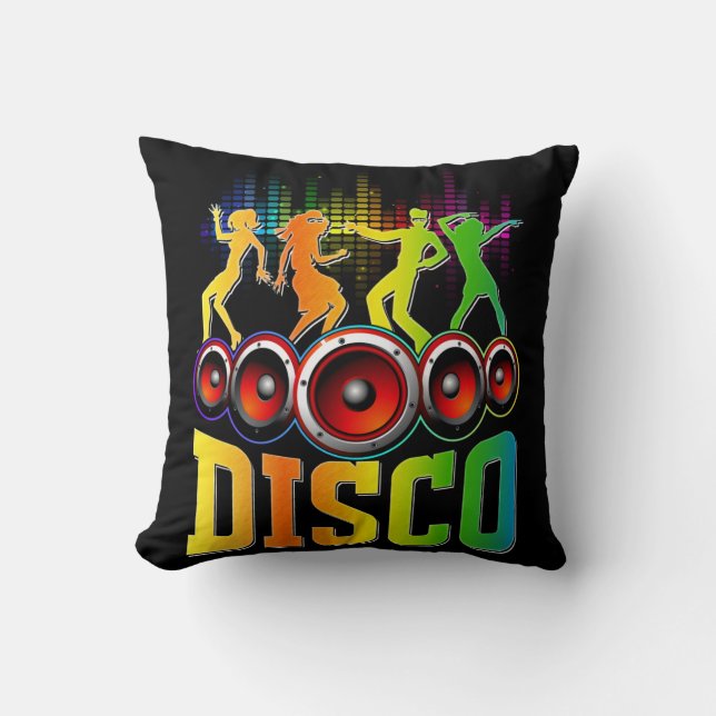Disco Music 80s 90s Party Groove Funky Music Cushion (Front)