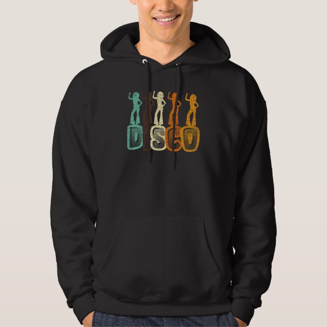 Disco Music Dance Dancing Dancer Colourful 70's Re Hoodie (Front)