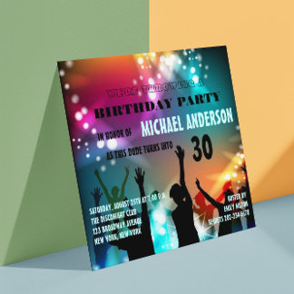 Disco Night Glam Birthday/Bachelor Party Invitation