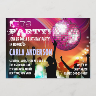 Disco Night Glam Birthday/Bachelorette Party Invitation