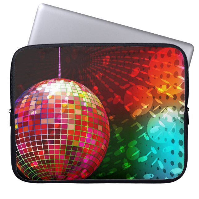 Disco Night Retro 70's Disco Ball Laptop Sleeve (Front)
