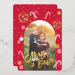 Disco Nutcracker in Red Foil Holiday Card