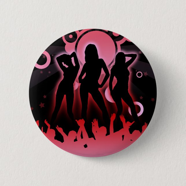 DISCO PARTY 6 CM ROUND BADGE (Front)