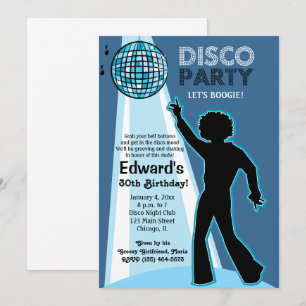 Disco Party Birthday Invitations