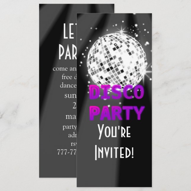 Disco Party Club Invitation (Front/Back)