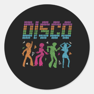 Disco Party Dancing 70s Style Retro Disco Vintage Classic Round Sticker