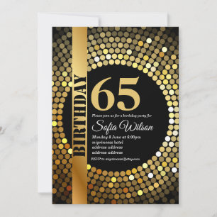 Disco party, gold, 70s, birthday party invitation