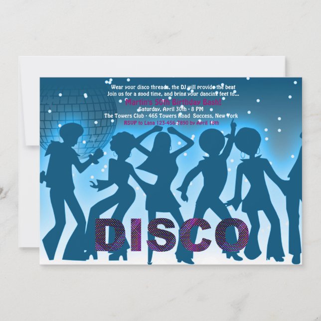 Disco Party Invitation (Front)