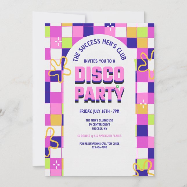 Disco Party Invitation (Front)