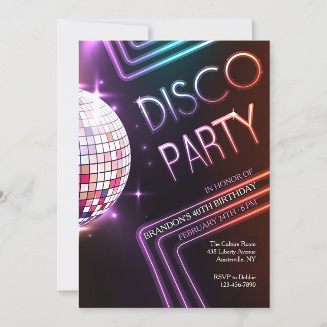 Disco Party Invitation (Front)