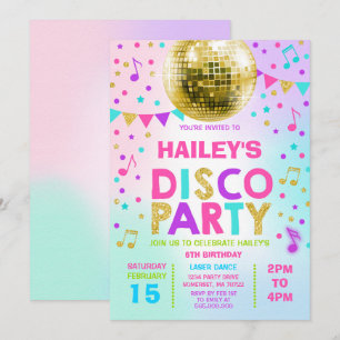 Disco Party Invitation Glow Disco Party Invite