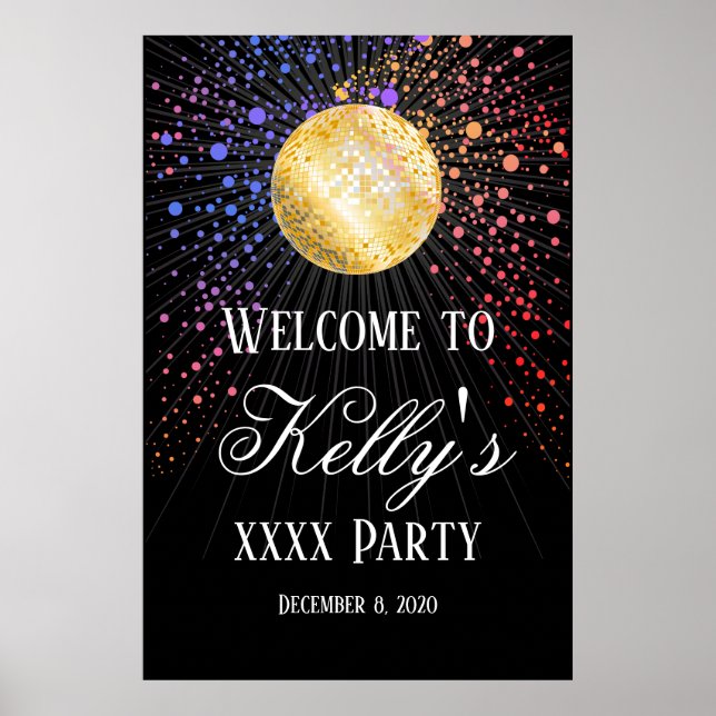disco party welcome sign (Front)