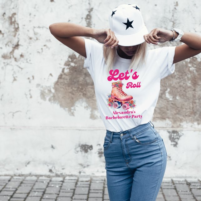 Disco Pink Retro Roller Skating  Bachelorette Part T-Shirt (Creator Uploaded)
