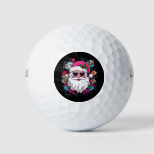 Disco Pink Santa Christmas Funny Xmas Party  Golf Balls