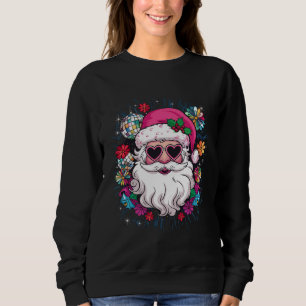 Disco Pink Santa Christmas Funny Xmas Party Sweatshirt
