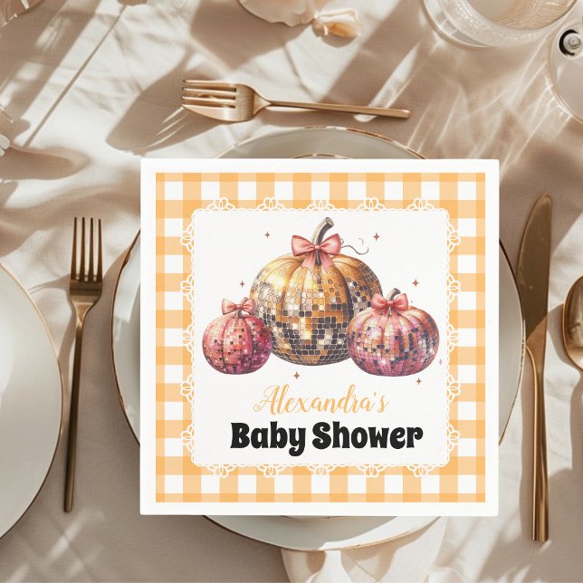Disco Pumpkin Patch Baby Shower Napkin (Creator Uploaded)