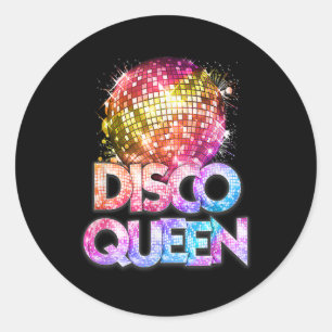 Disco Queen - 70's Disco Themed Vintage Seventies Classic Round Sticker