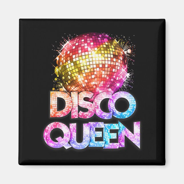 Disco Queen - 70's Disco Themed Vintage Seventies  Magnet (Front)