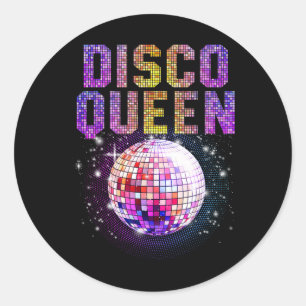 Disco Queen Art For Women Girls Funk Music Disco D Classic Round Sticker