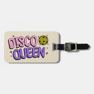 Disco queen luggage tag