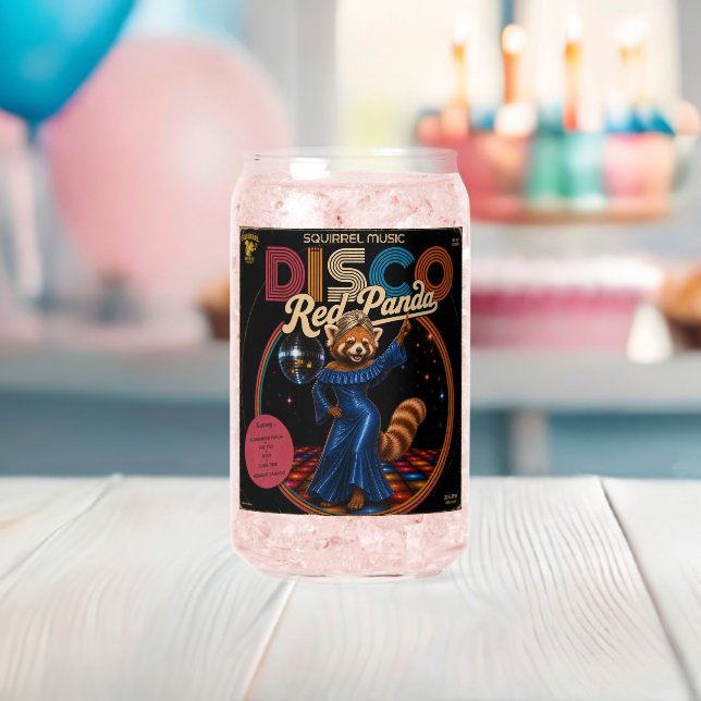 Disco Red Panda Can Glass (Insitu (Baby Shower))