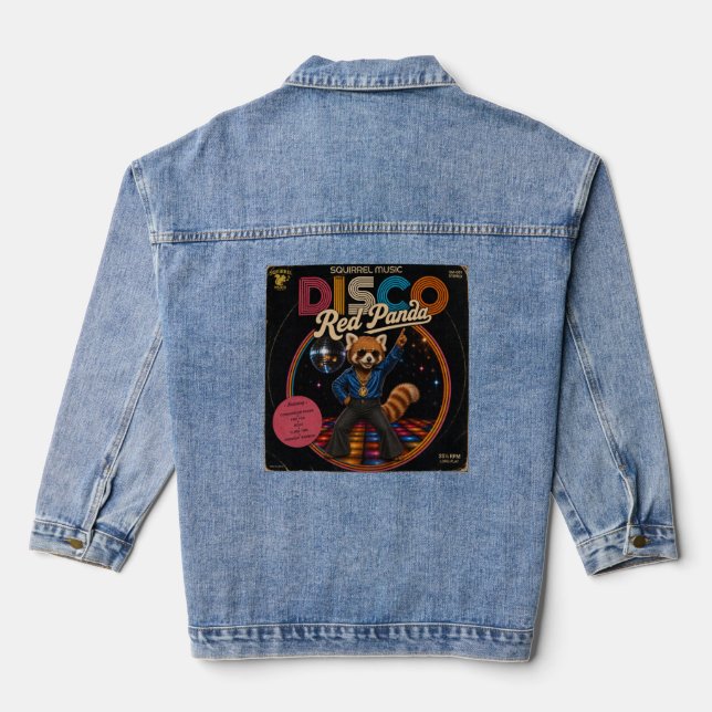 Disco Red Panda Denim Jacket (Back)