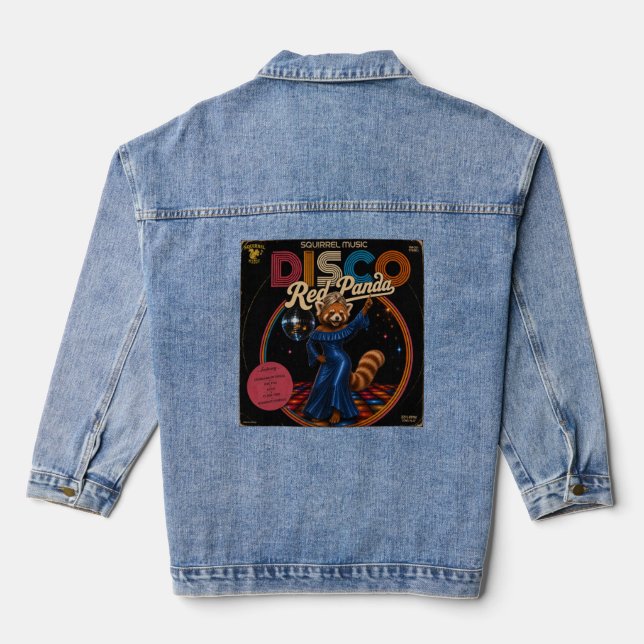 Disco Red Panda Denim Jacket (Back)