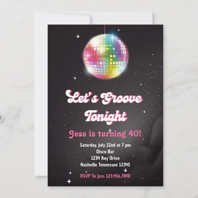 Disco Retro 70s Dance Party Invitation (Front)