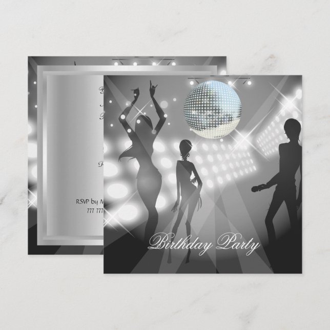 Disco Retro Birthday Party Invitation (Front/Back)