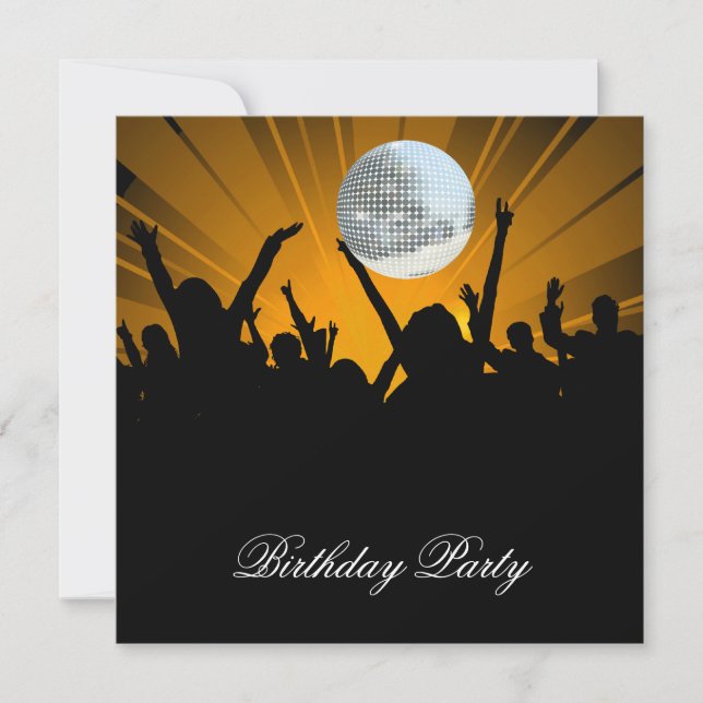 Disco Retro Dance Birthday Party Invitation (Front)