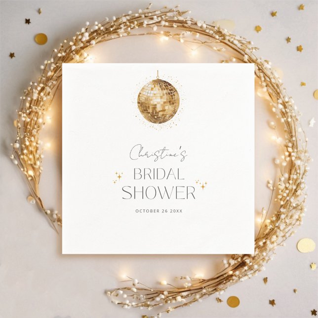 Disco Retro Party Bridal Shower Napkin (Creator Uploaded)