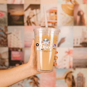 Disco Retro Roller Skating   Bachelorette Acrylic Tumbler