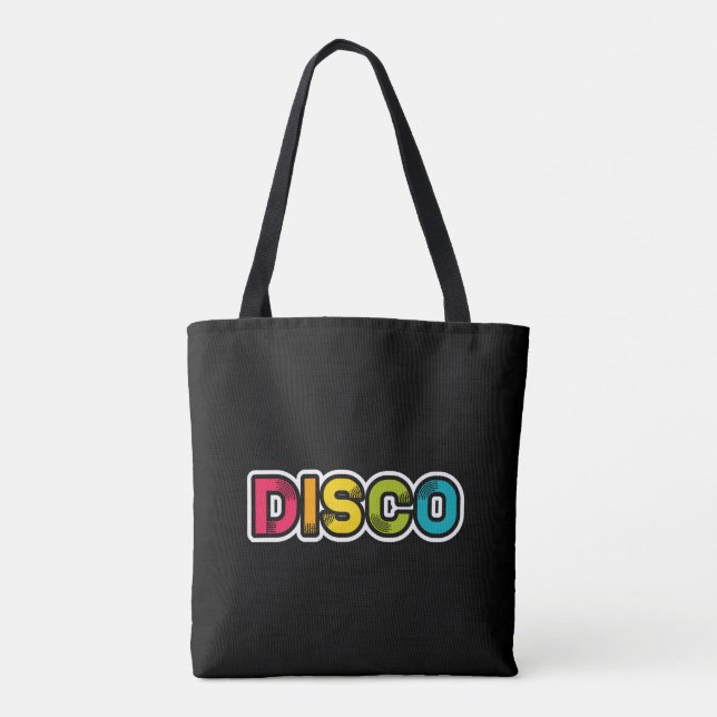 DISCO retro vinyl Tote Bag (Back)