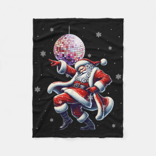 Disco Santa Christmas Nightclub Dancing Santa Clau Fleece Blanket
